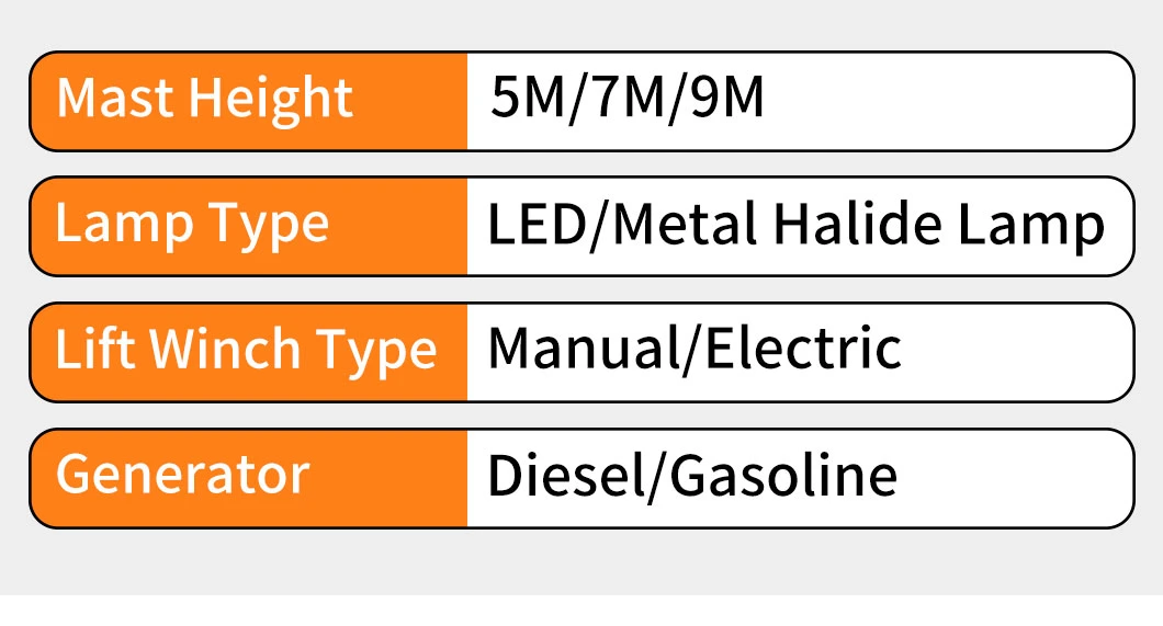 Portable Lighting Tower High Power Mobile Light Tower LED