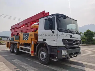 Putzmeister 36m Benz équipement concret béton plaçant la machine de pompe de Beton de boom utilisé sur camion monté sur camion de pompe à béton