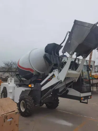 3CBM camion malaxeur à béton à chargement automatique mobile avec pompe